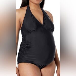 NWT Motherhood Maternity Black One-Piece Swimsuit in Sz S